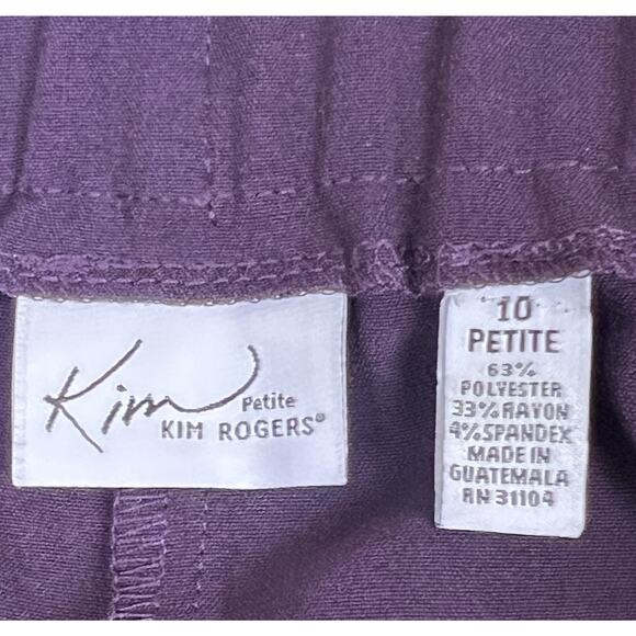 Kim Rogers 10 Petite Comfort Waist Pull On Pants Burgundy Maroon NWT - Picture 5 of 9